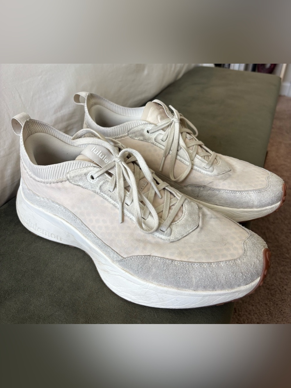 Lululemon Cross City Sneakers | Men’s Size 12 | Cream/White | Training Shoes